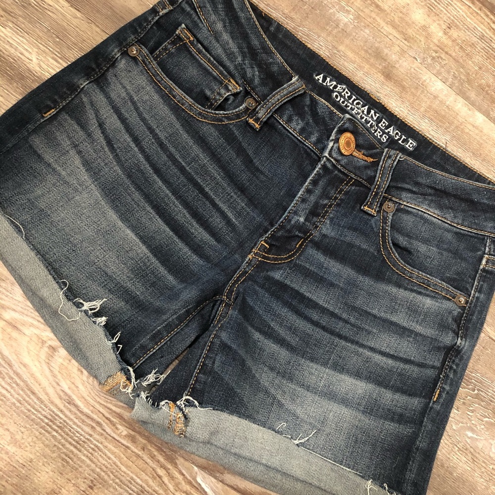 Dark wash jean shorts